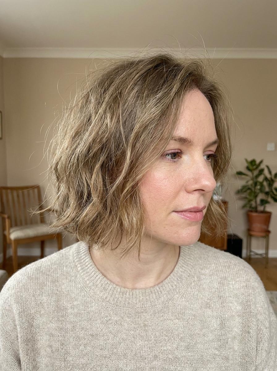 Bob mit leichter Messy-Struktur - Bob Frisur für feines Haar